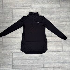 Veil Garments Spark 1/2 Zip Womans Medium Black Performance Gym Tunic Modest $60